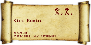 Kirs Kevin névjegykártya