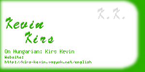 kevin kirs business card